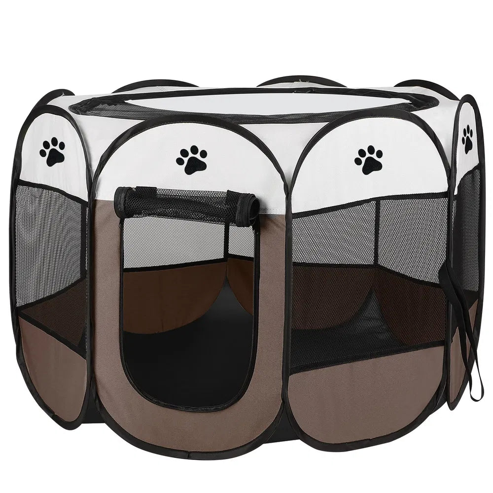 Portable Foldable Pet Playpen Exercise Pen Kennel Removable Zipper Top And Bottom Water Resistant Indoor Outdoor Use For Dogs Cats Other Pets