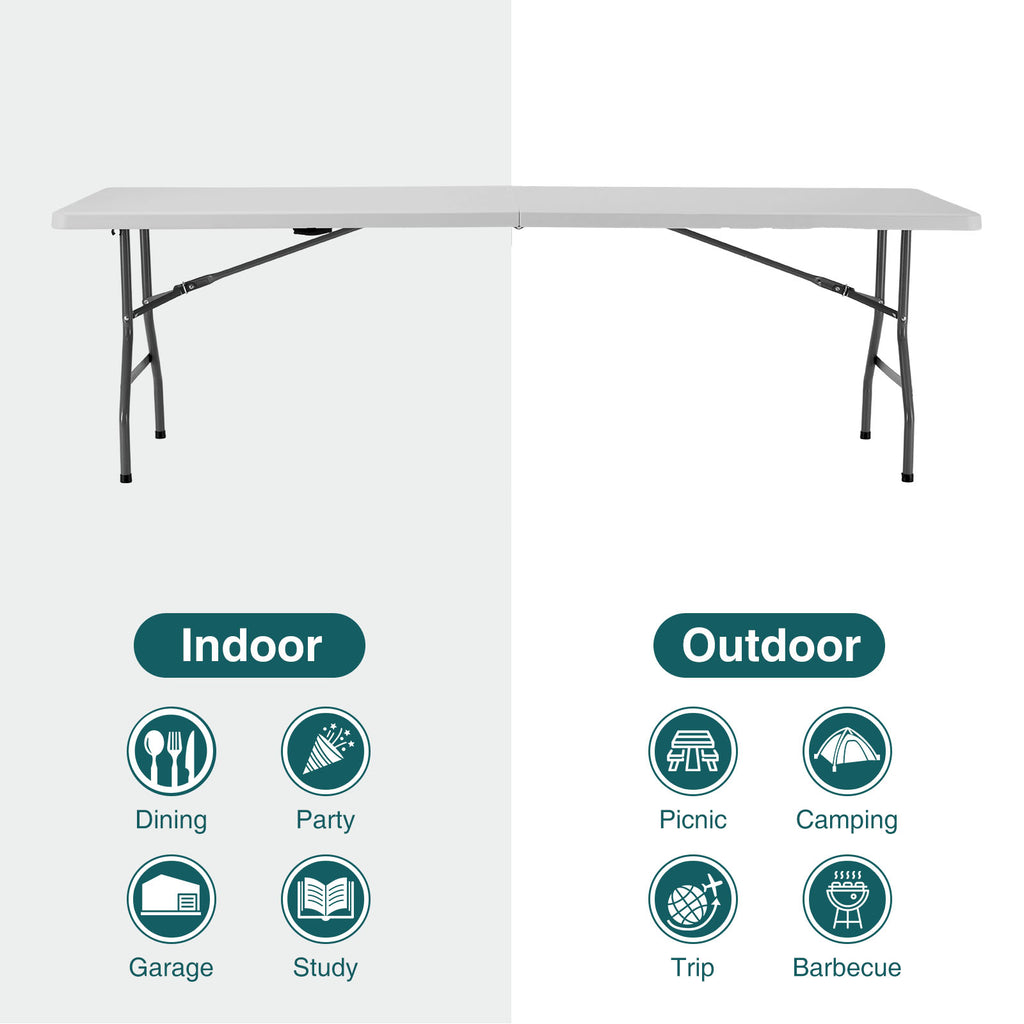 Folding Table Outdoor Indoor Heavy Duty Portable Table With Carrying Handle For Camping Picnic Party