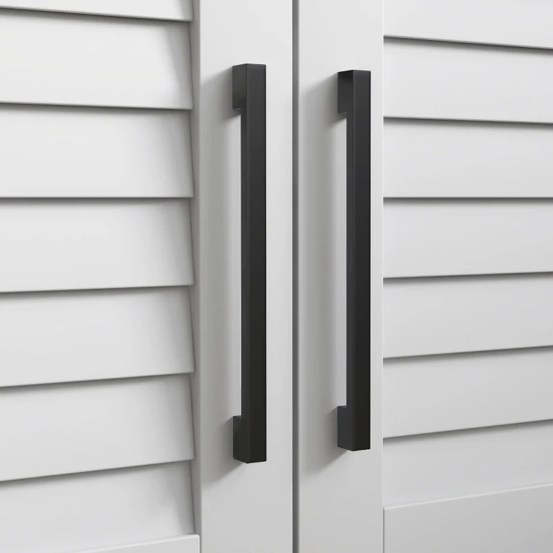 Shoe Storage Bench, Modern Entryway Bench With Cushion, Hidden Compartments, Adjustable Shelves, Shutter Doors, White