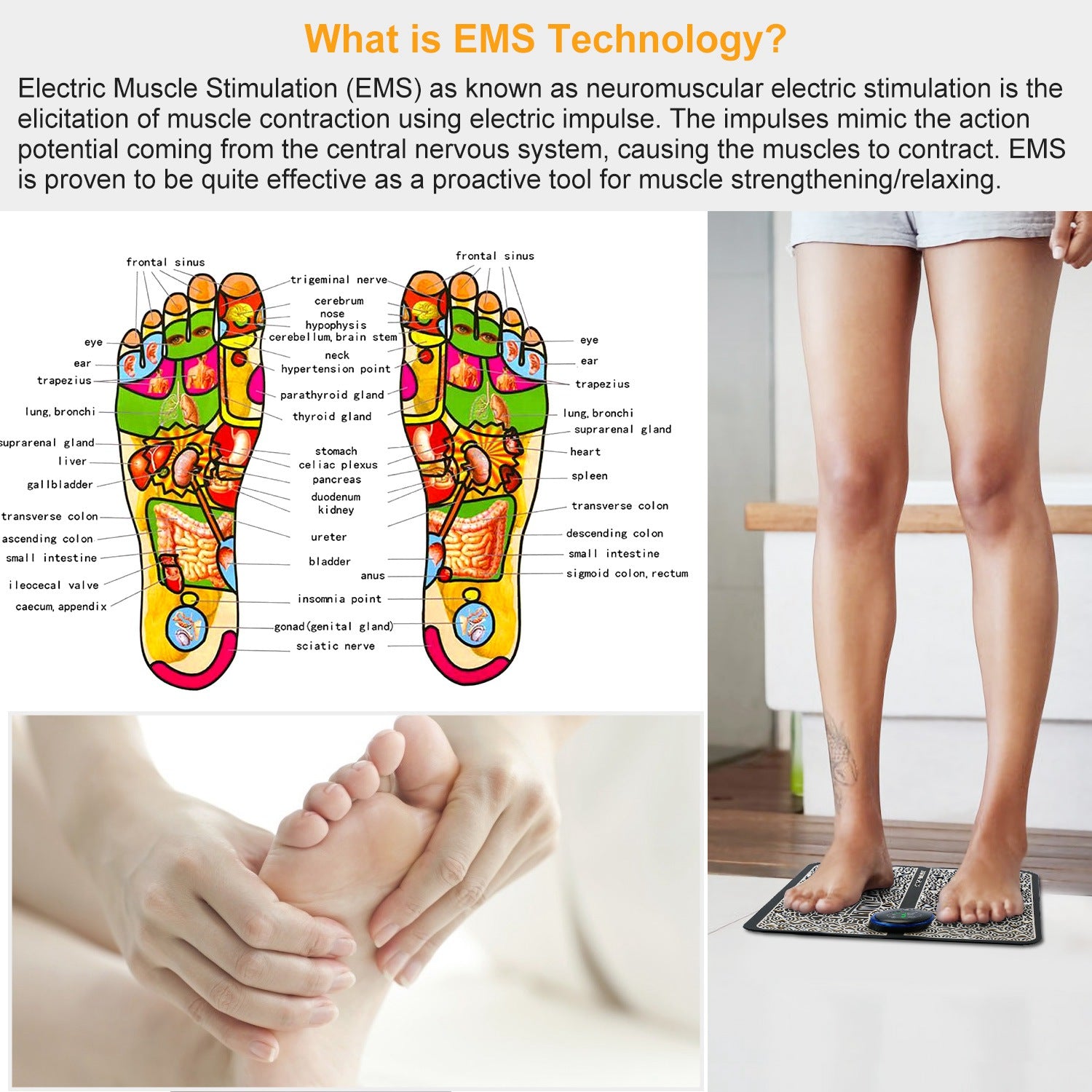 EMS Foot Massage Pad Electric Stimulator Massager Unit Rechargeable Leg Reshaping Muscle Battery Powered Type And Rechargeable Type Options