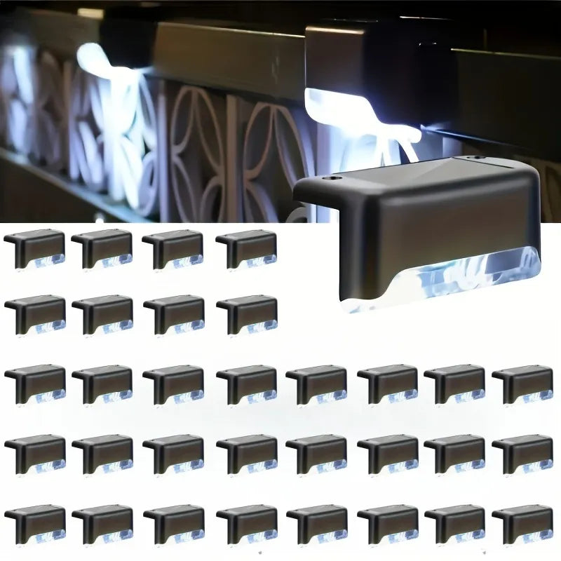 8/16/32 Solar Outdoor Deck Lights, Garden Lights, Atmosphere Lights, LED Walk Lights, Light Source Control, Suitable For Balconies, Terraces, Stair Fences, Courtyards, Gardens, Villas, Driveways.