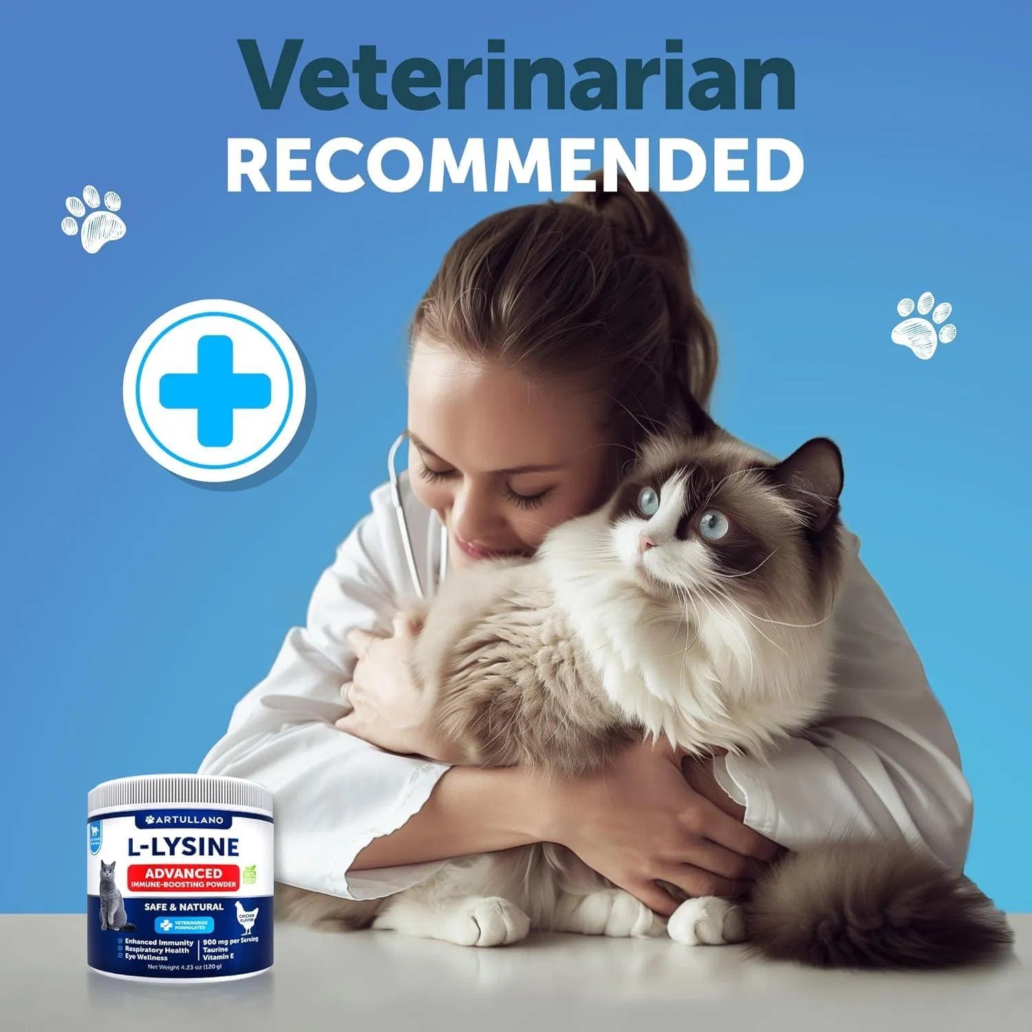 Do Not Sell On Amazon  L Lysine For Cats Lysine Powder Supplement 900mg Serving Immune Support For Cats & Kittens Sneezing Runny Nose Squinting Watery Eyes Cold Eye Respiratory Health With Taurine