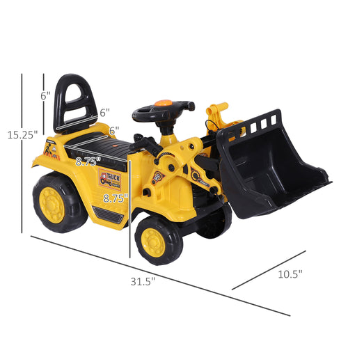 1 Ride On Toy Bulldozer Digger Tractor Pulling Cart Pretend Play Construction Truck