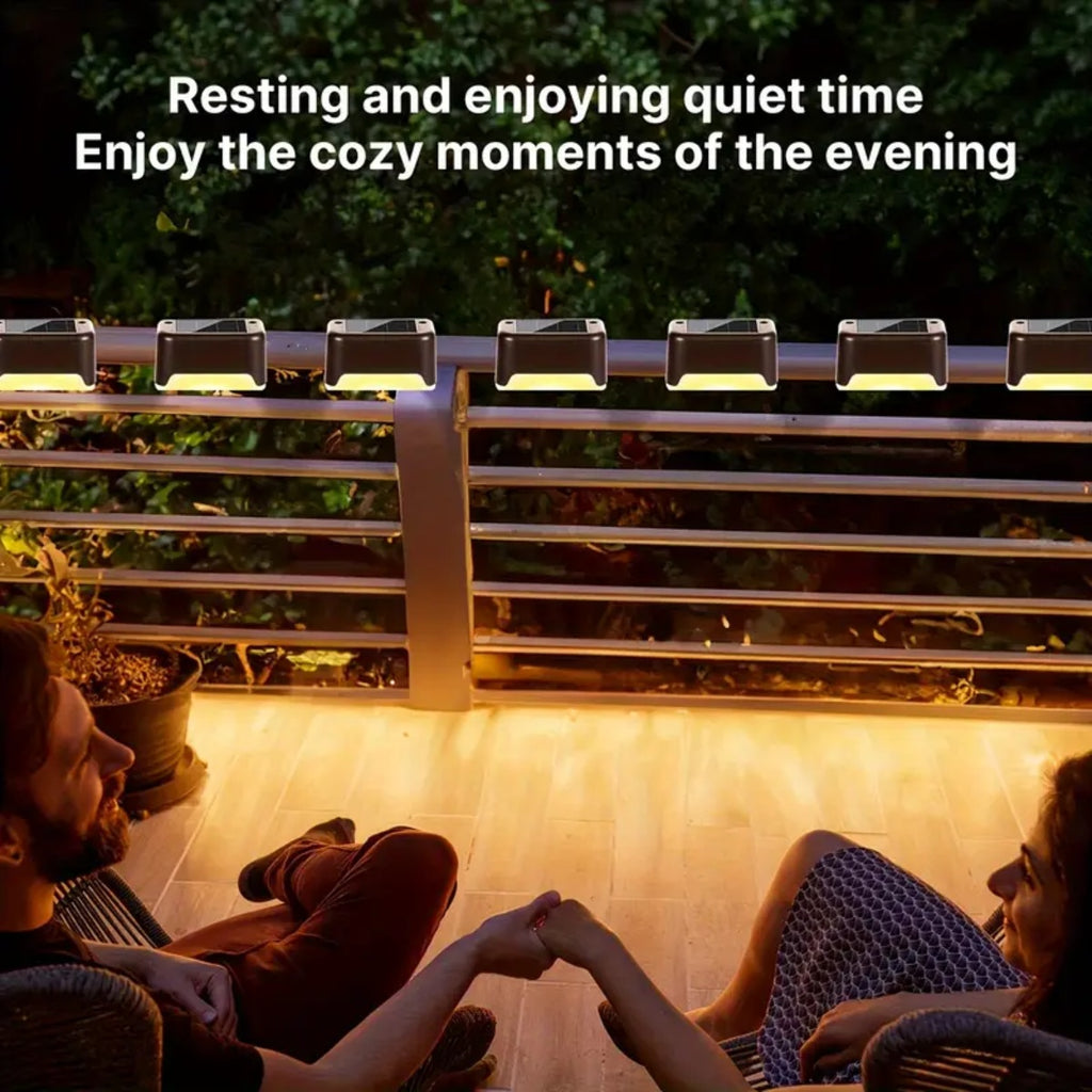 32&16 PCS Solar Deck Lights Outdoor Solar Step Lights Waterproof Led Solar Lights For Outdoor Stairs Step Fence Yard Patio And Pathway Family's Gifts  Warm White