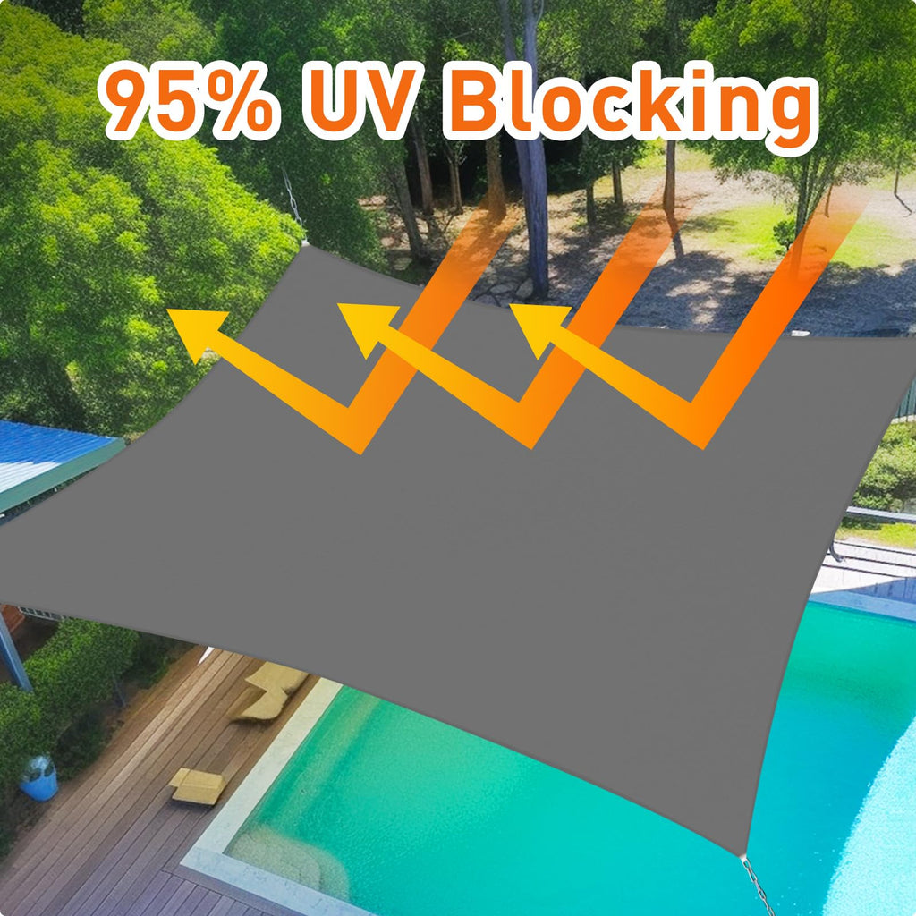 Prohibited From Sale On Amazon XISHAN 13'X20' Light Grey,Dark Grey,Mocha HDPE Sunshade Sail, 160 Grams