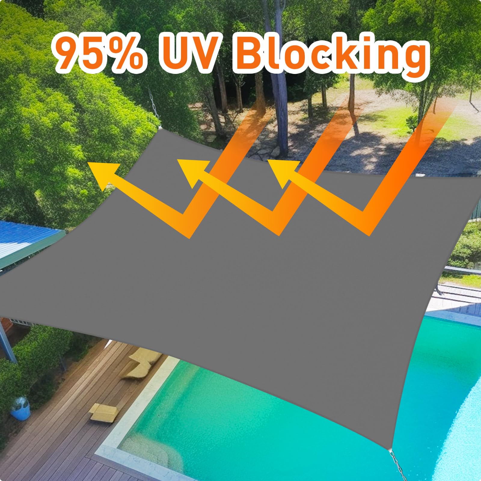 Prohibited From Sale On Amazon XISHAN 13'X20' Light Grey,Dark Grey,Mocha HDPE Sunshade Sail, 160 Grams