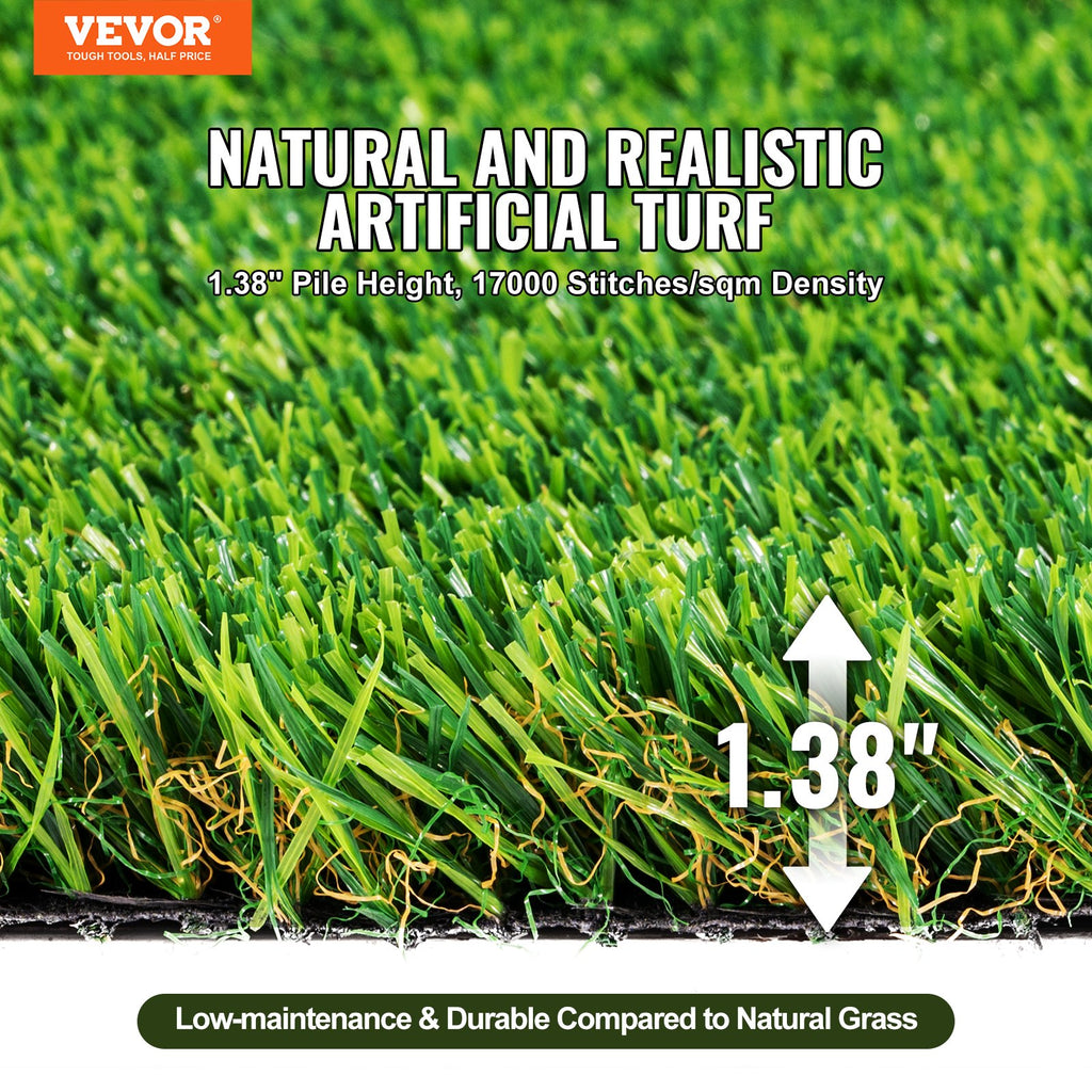 Artifical Grass, 6 X 10 Ft Rug Green Turf, 1.38'Fake Door Mat Outdoor Patio Lawn Decoration, Easy To Clean With Drainage Holes, Perfect For Multi-Purpose Home Indoor Entryway Scraper Dog Mats