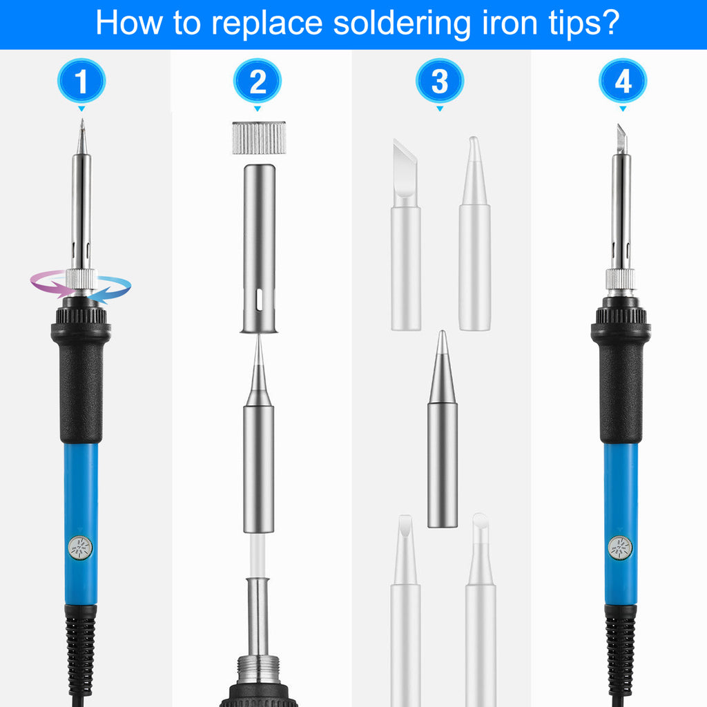 Soldering Iron 110V 60W Adjustable Temperature  PCB Electric Welding Iron With 5Pcs Different Tips