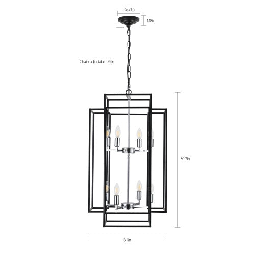8 Lantern Tiered Chandeliers, Industrial Farmhouse Chandeliers Unavailable Platforms- Temu