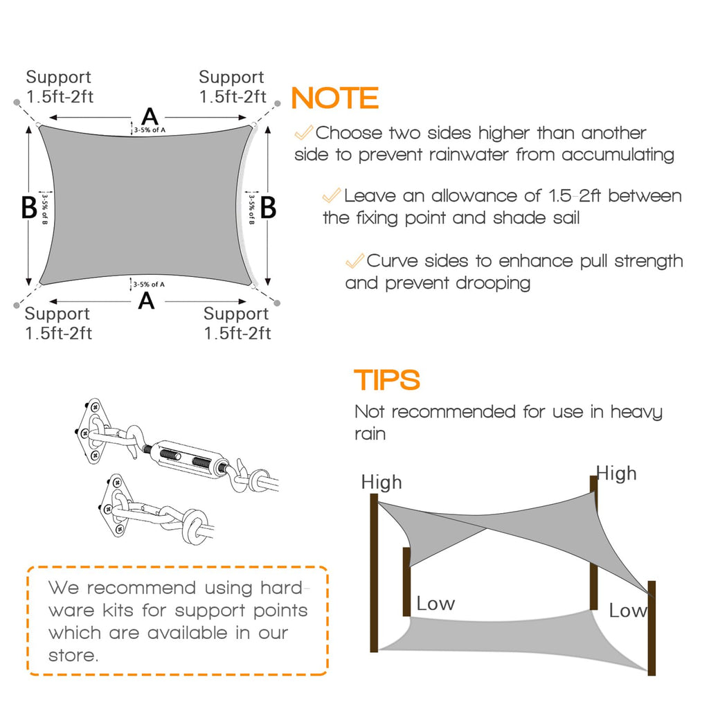 Prohibited From Sale On Amazon XISHAN 13'X20' Light Grey,Dark Grey,Mocha HDPE Sunshade Sail, 160 Grams