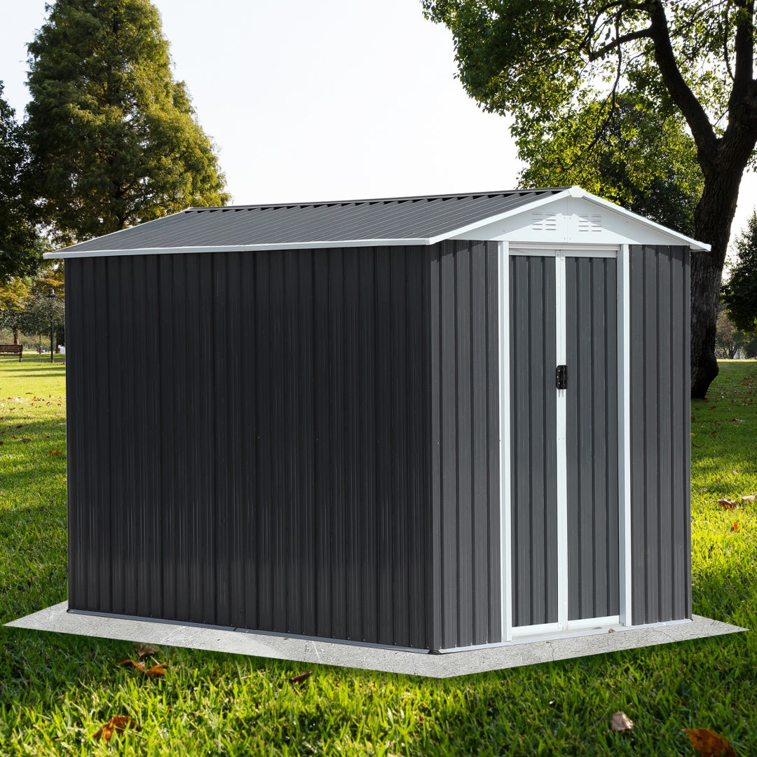 5x3 Ft Grey Sliding Door Garden Shed For Outdoors Storage Roof Design