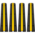VEVOR 4 Pack Of 1 Channel Rubber Cable Protector Ramps Heavy Duty 22046Lbs Load Capacity Cable Wire Cord Cover Ramp Speed Bump Driveway Hose Cable Ramp Protective Cover