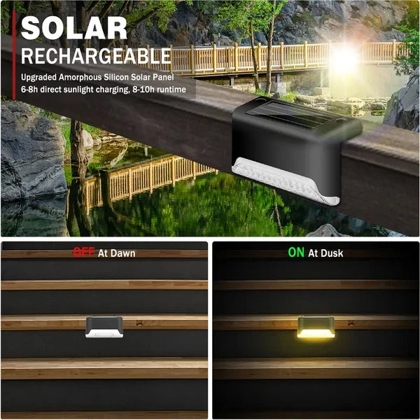 8/16/32 Solar Outdoor Deck Lights, Garden Lights, Atmosphere Lights, LED Walk Lights, Light Source Control, Suitable For Balconies, Terraces, Stair Fences, Courtyards, Gardens, Villas, Driveways.