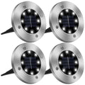 4Pcs Solar Powered Ground Light Outdoor IP65 Waterproof Buried