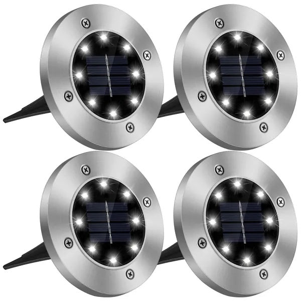 4Pcs Solar Powered Ground Light Outdoor IP65 Waterproof Buried