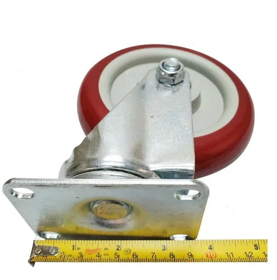 4 Pack 5 Inch Caster Wheels Swivel Plate Polyurethane Wheels Heavy Duty Wheels