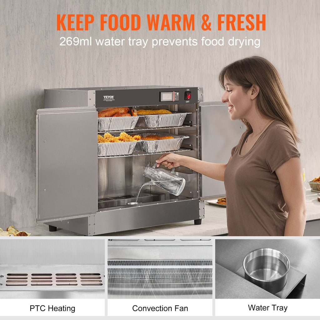 Hot Box Food Warmer 4-Tier Concession Warming Cabinet With Water Tray For Pizza