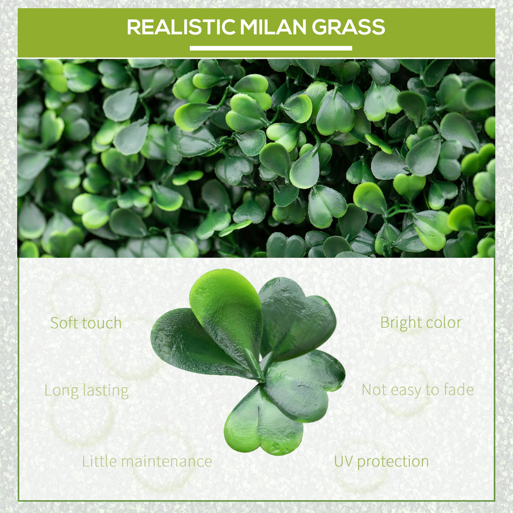 12-Piece 19.75 X 19.75  Milan Artificial Grass, Water Drainage, & Soft Feel, Light Green