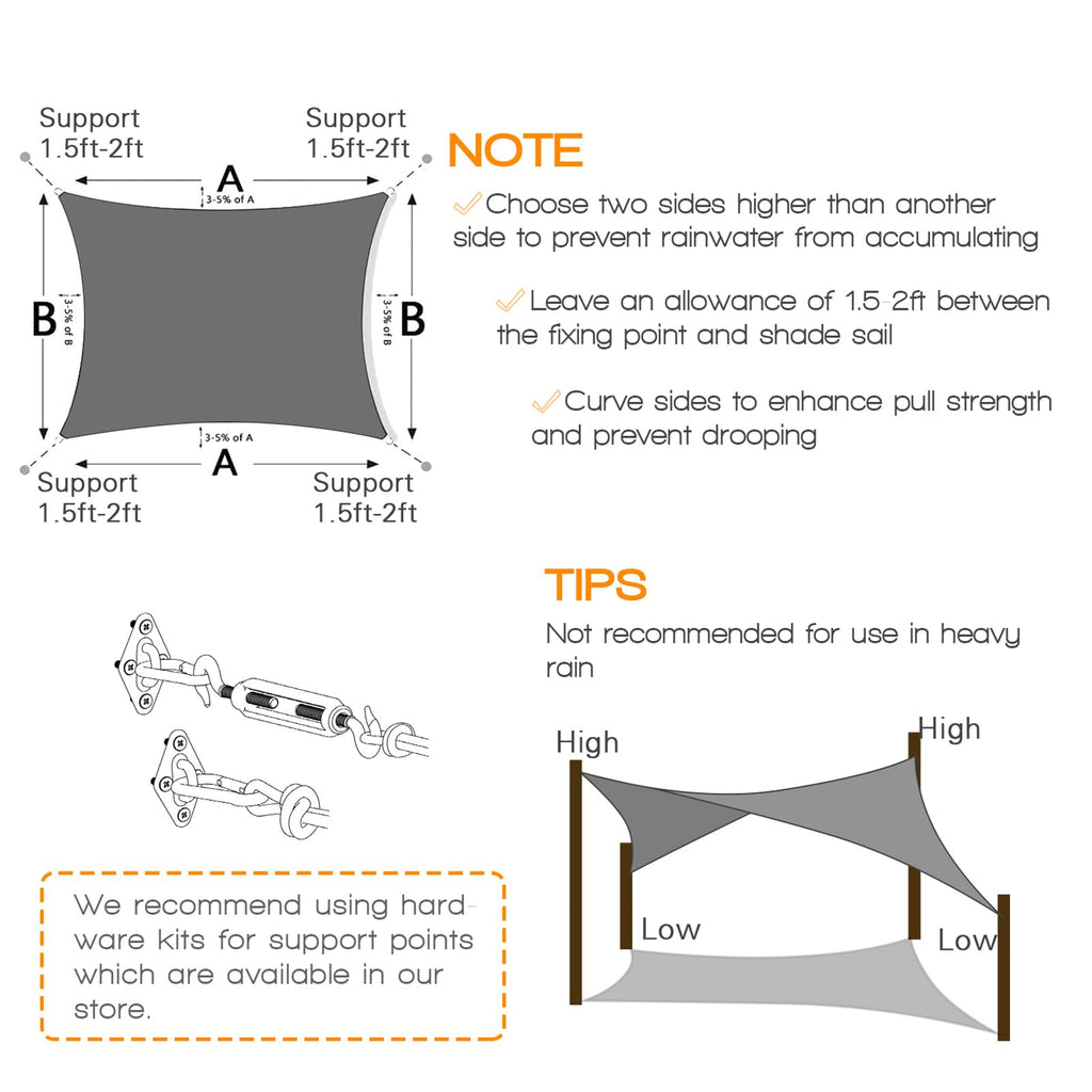 Prohibited From Sale On Amazon XISHAN 13'X20' Light Grey,Dark Grey,Mocha HDPE Sunshade Sail, 160 Grams