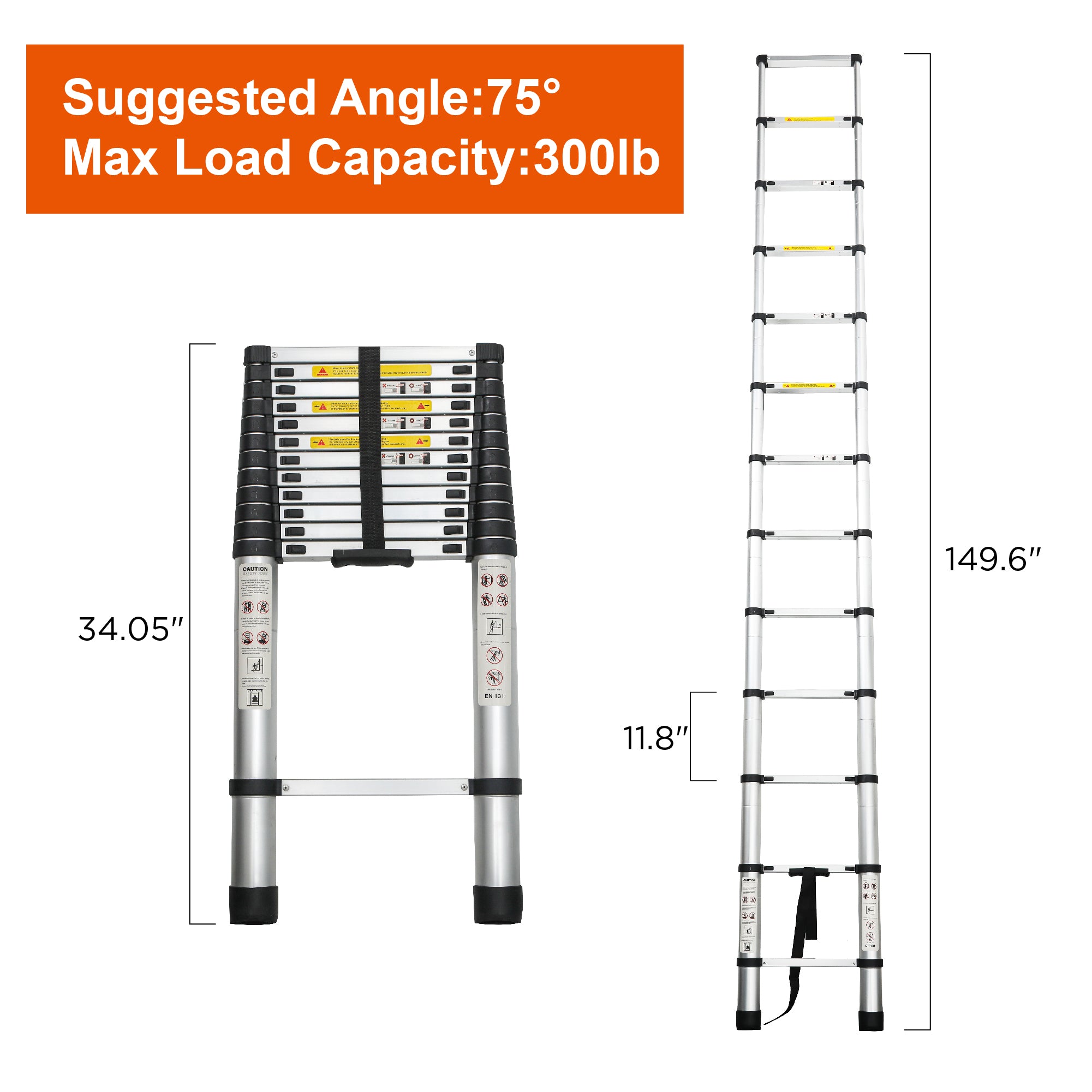 Aluminum Telescoping Ladder For Outdoor Work