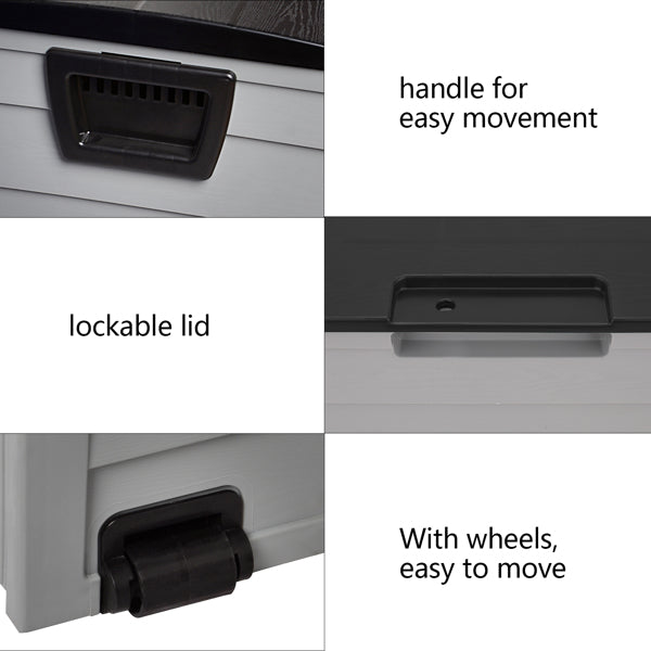 75gal 130lb Black Lid Plastic Patio Storage Box