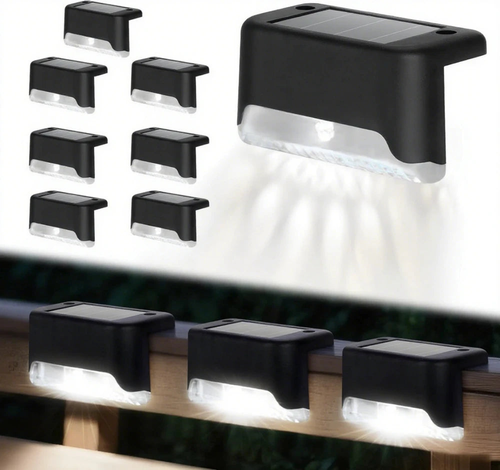 8/16/32 Solar Outdoor Deck Lights, Garden Lights, Atmosphere Lights, LED Walk Lights, Light Source Control, Suitable For Balconies, Terraces, Stair Fences, Courtyards, Gardens, Villas, Driveways.