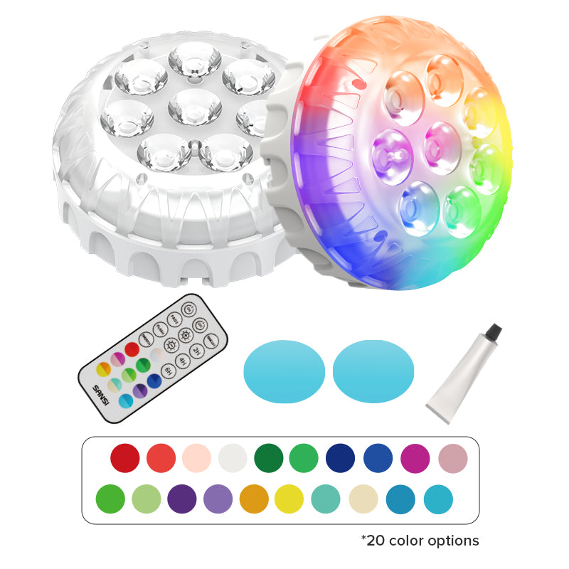 SANSI IP68 Waterproof RGB Pool Light, Summer Rechargeable 20Hrs Outdoor LED Lamp For Swimming Pool,Pond,Shower,Bath