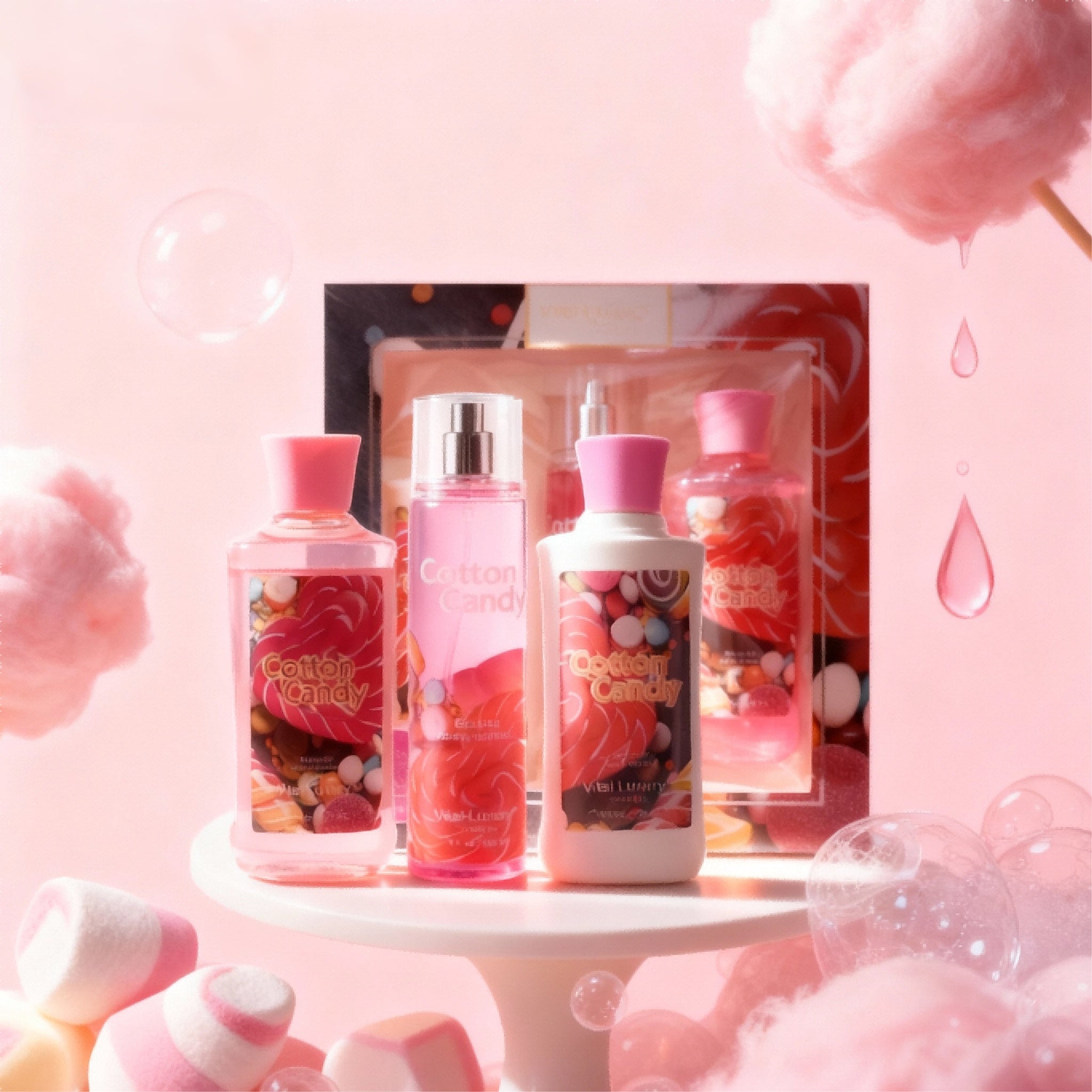 Christmas Gift Set 3-Piece Set, 10 Fl.oz Body Care Fragrance Set, Featuring Floral, Candy, And Sweet Pea Scents. Includes Scented Shower Gel, Body Lotion, And Body Mist.  A Perfect Winter Body Moistur