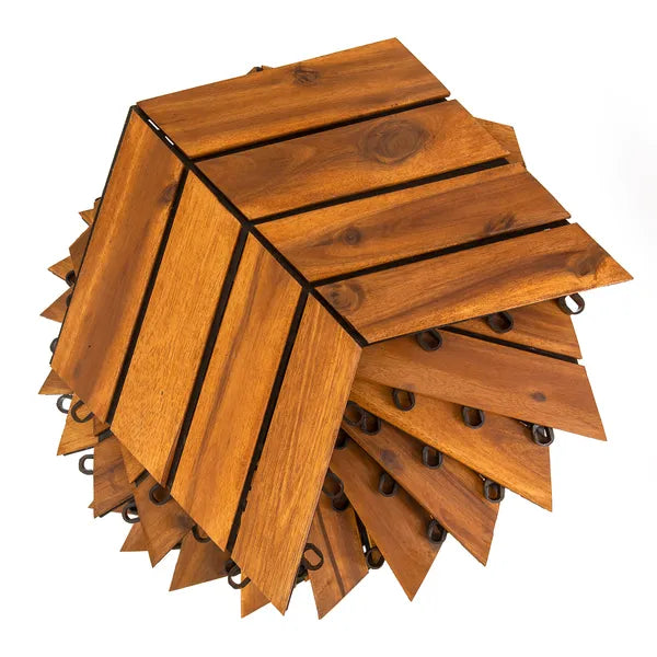 10PC 12inch*12inch  High-quality Acacia Wood Modular Flooring, Model 026, Is Easy To Install And Enhances Your Home's Elegance And Comfort.