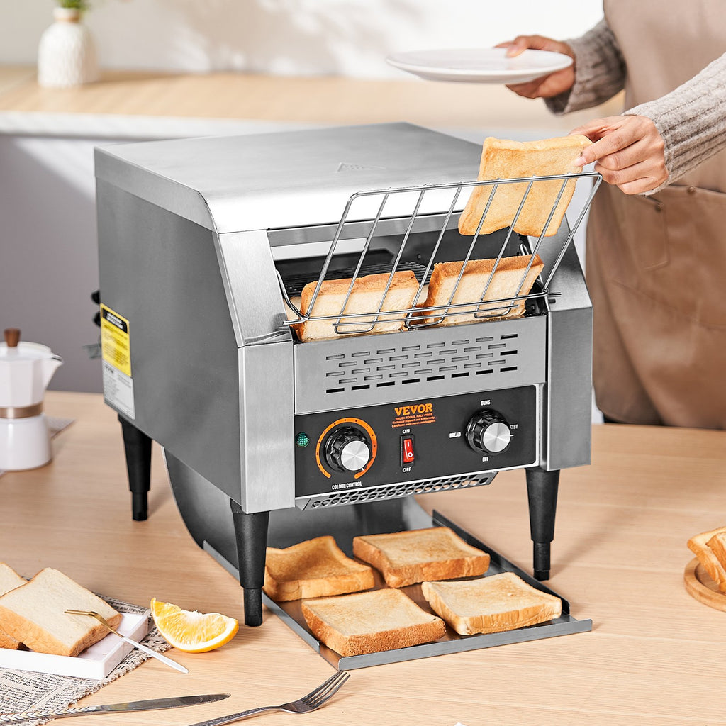 Commercial Conveyor Toaster, 300 Slices/Hour Conveyor Belt Toaster, Heavy Duty Stainless Steel Commercial Toaster Oven, Electric  Restaurant Commercial Toaster For Toast Bun, Bagel, Bread
