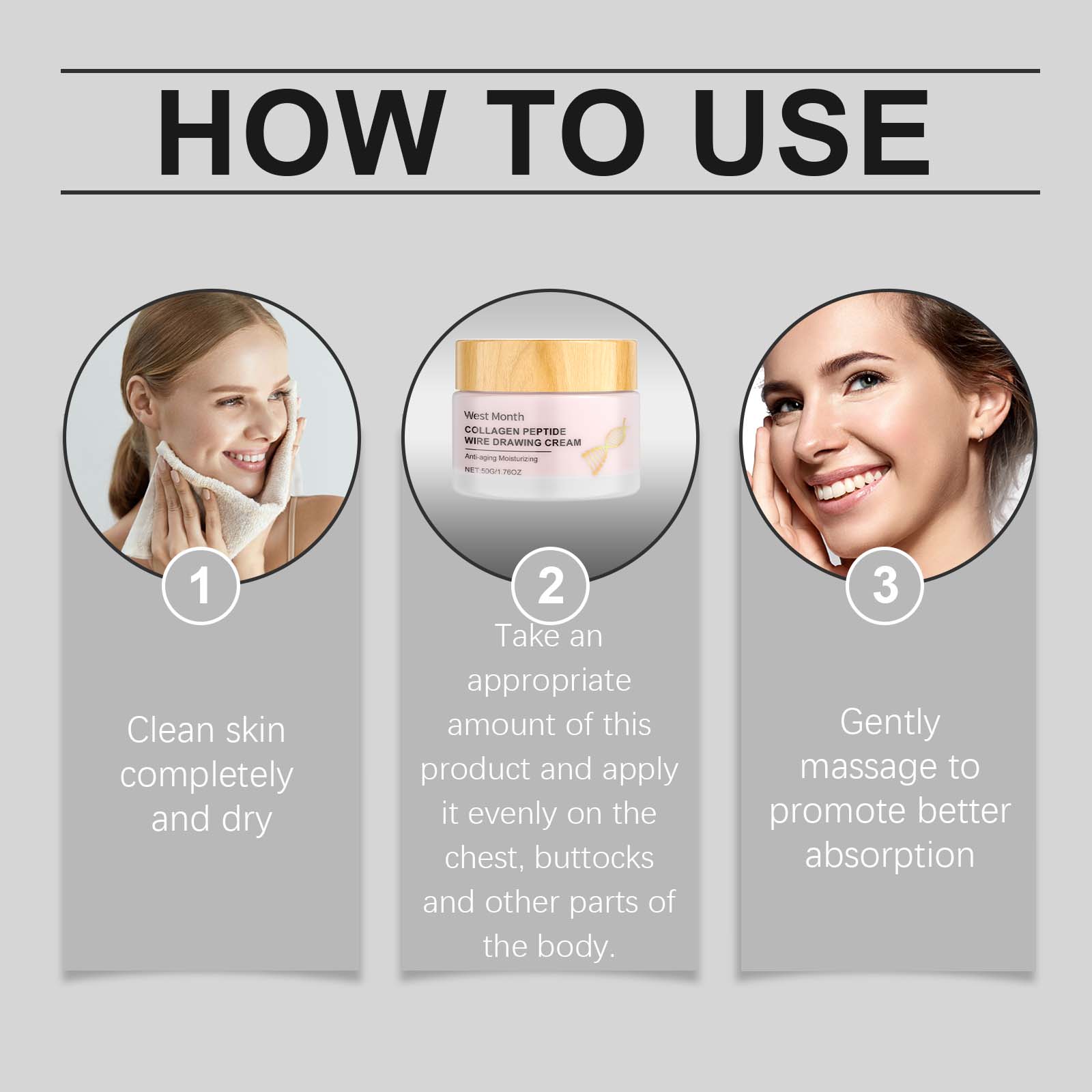 West&Month Collagen Polypeptide Skin Care Cream, Facial Hydrating Skin Care And Moisturizing Skin Moisturize