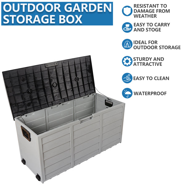 75gal 130lb Black Lid Plastic Patio Storage Box