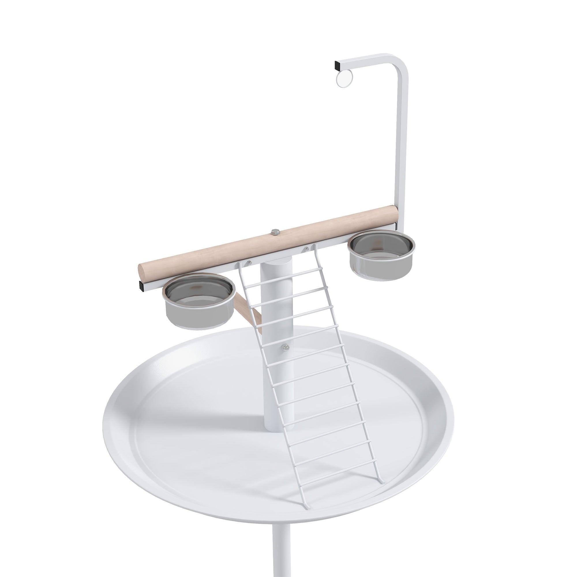 Bird Stand with Wheels, Perches, Feed Bowls, Round Tray for Parrot