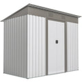 Metal Garden Shed, Backyard Tool Storage Shed With Dual Locking Doors, 2 Air Vents And Steel Frame, Silver