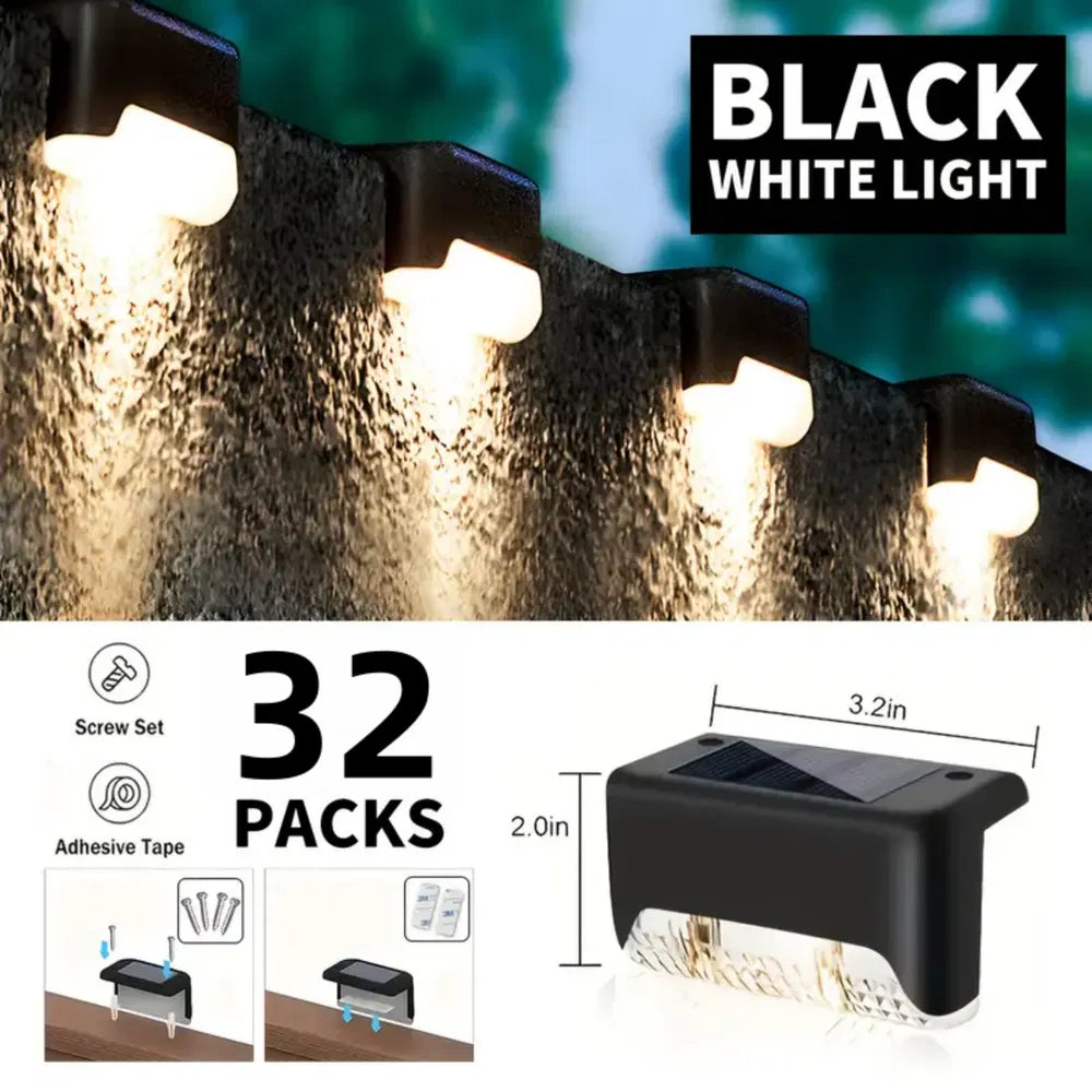 Solar Deck Lights Outdoor 16 Pack, Solar Step Lights Waterproof Led Solar Lights For Outdoor Stairs, Step , Fence, Yard, Patio, And Pathway(Warm White)