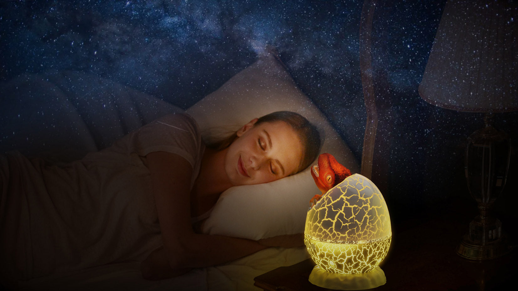 Cross-border Starry Sky Light, Cracked Translucent Dinosaur Egg Starry Sky Projection Light