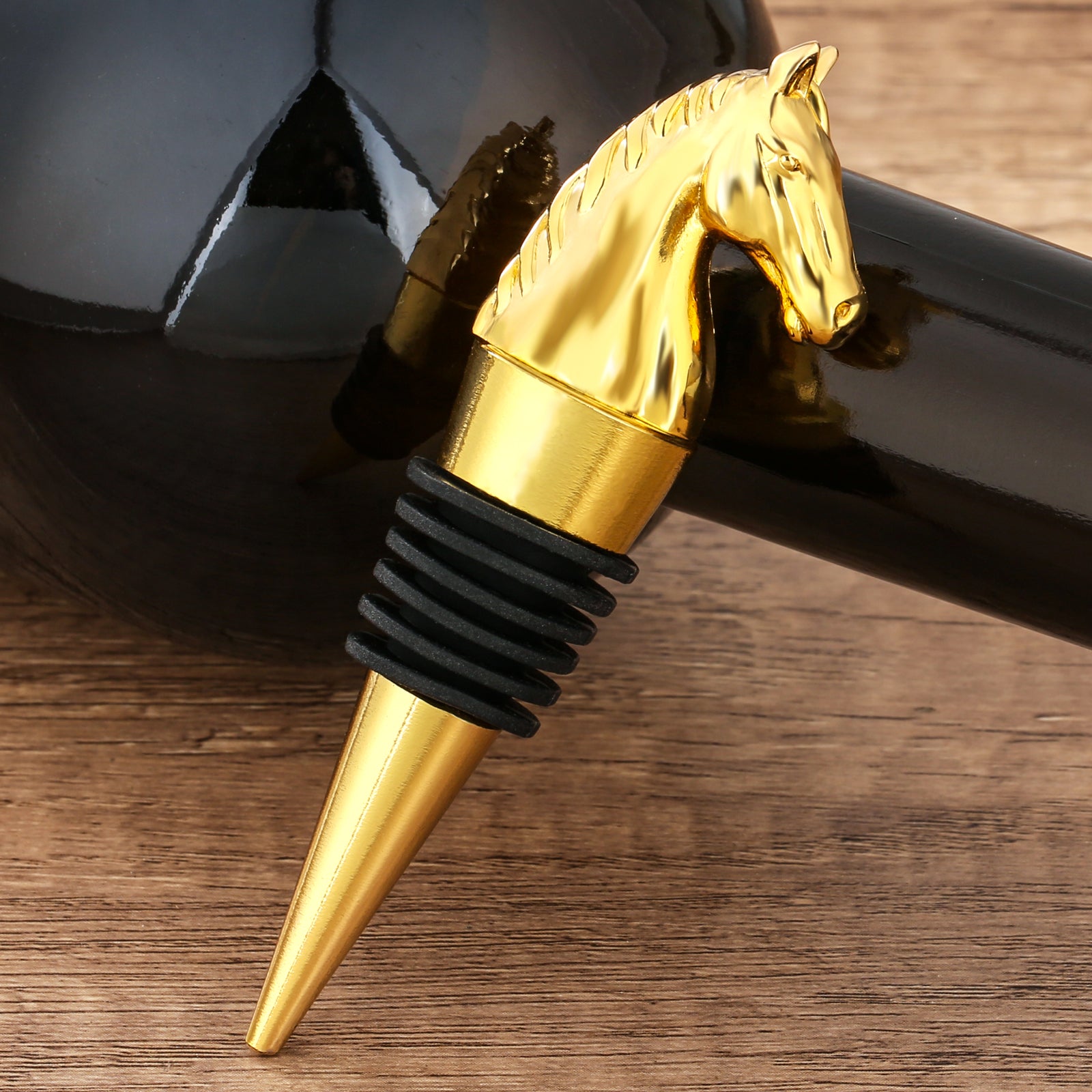 Luxury Horse Head Wine Bottle Stopper Animal-shaped Wine Stopper For Preserving Red Wine, A Kitchen Storage Gift, A Birthday Gift For Universal Wine Preservation Supplies.