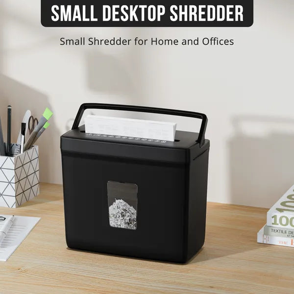 Paper Shredder For Home Use,5 Sheets Small Crosscut Paper Shredder,P-4 Security Level With 2.38-Gallon Basket, 4-Mode Design-Durable & Fast And Jam Proof For Home Office Utilization