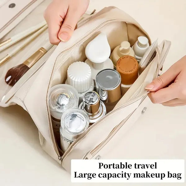 Women'S Pearl Portable Cosmetic Bag, Business Travel Hook Cosmetic Bag, Cosmetic Bag Large Capacity, Toilet Bag With Hook, Suitable For Toiletries, Cosmetics, Brushes And Other Items